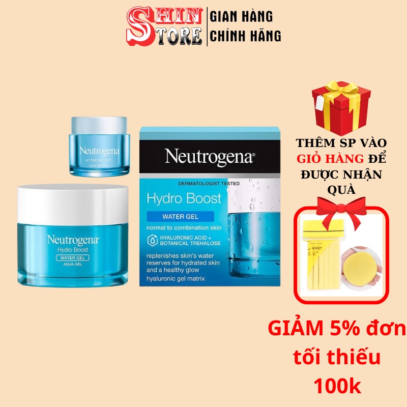 Kem Dưỡng Ẩm Neutrogena Hydro Boost Water Gel Cream 50g Và 15g Mini Chính Hãng - Netrogena Aqua Gel Cho Da Dầu Mụn, khô