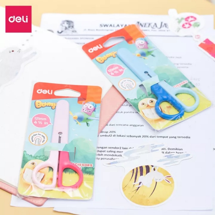 Kéo thủ công Deli 6021 / Kéo học sinh 121mm Deli E6021