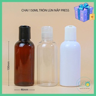 Chai 150ml tròn lùn nắp press