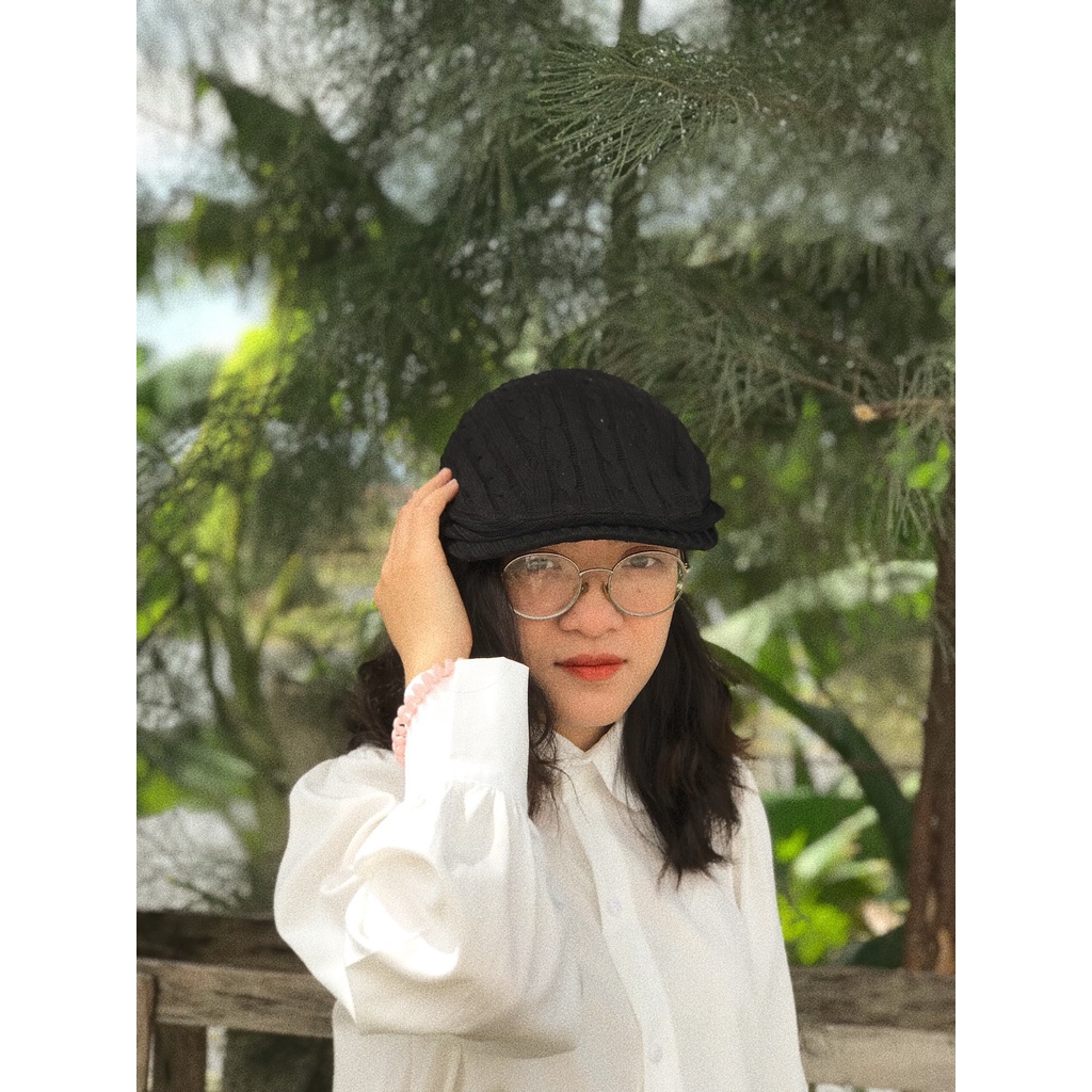 Mũ nồi beret chất liệu gân nhung phong cách Hải Quân- hàng 2hand