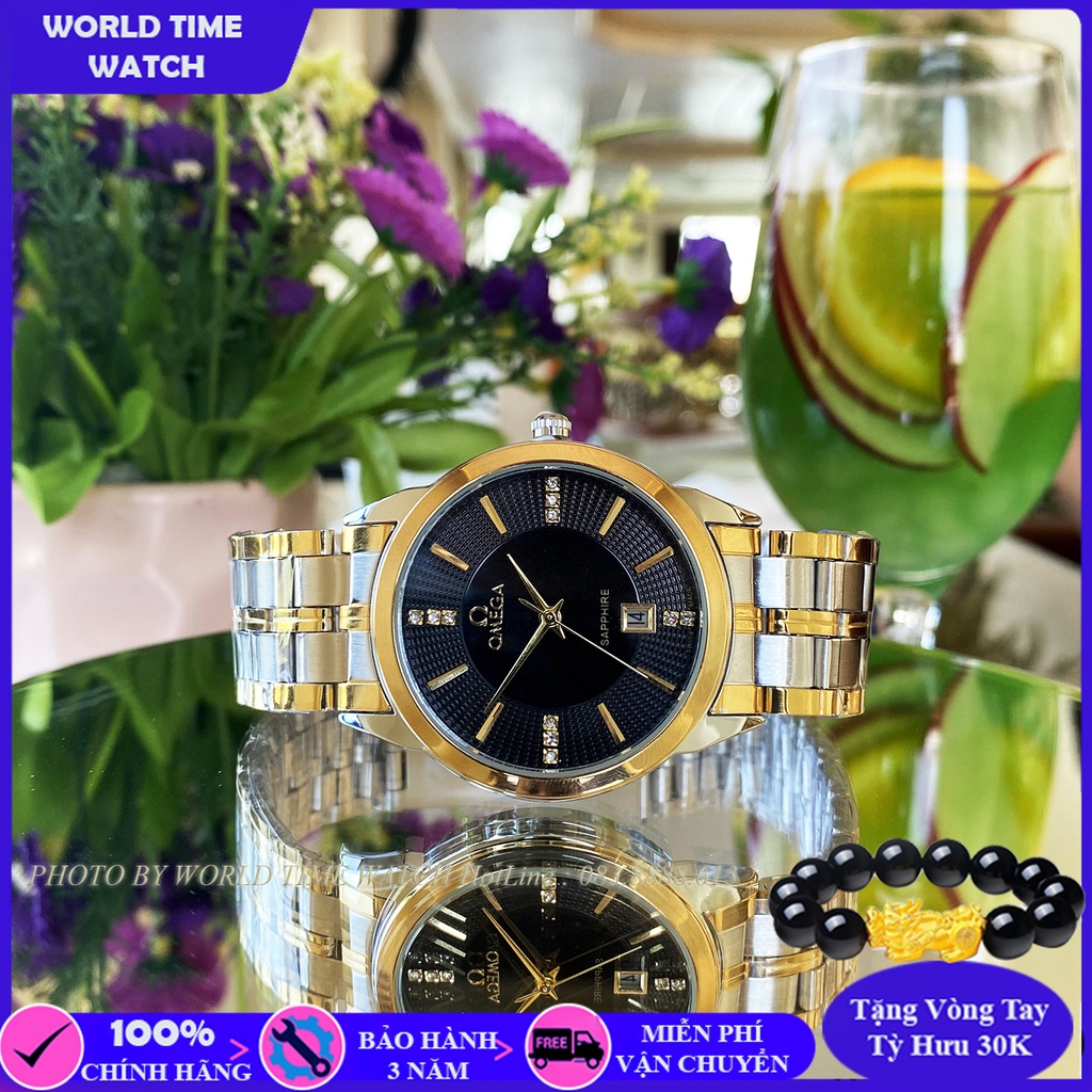 Đồng hồ nam Omega OM06dây thép 316L, thẻ bảo hành 3 năm toàn quốc, kính sapphire chống xước chống nước