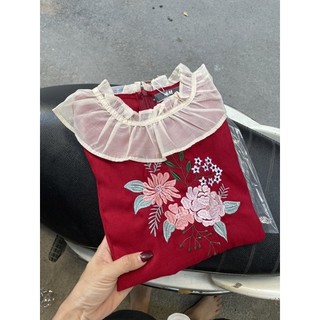 Set áo dài cho bé thêu hoa