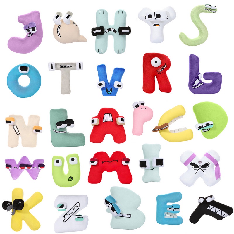 Gối Ôm Nhồi Bông Mềm Mại Hình Bảng Chữ Cái Alphabet Lore But Are Đáng Yêu Cho Bé