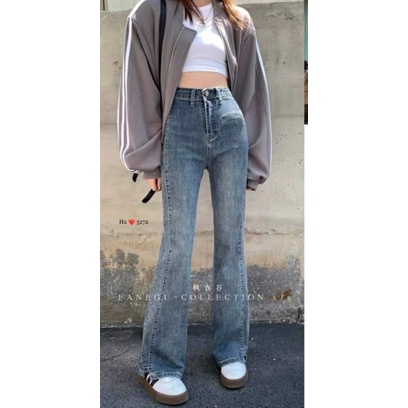 Quần jeans ống loe dáng dài hàng QCL1