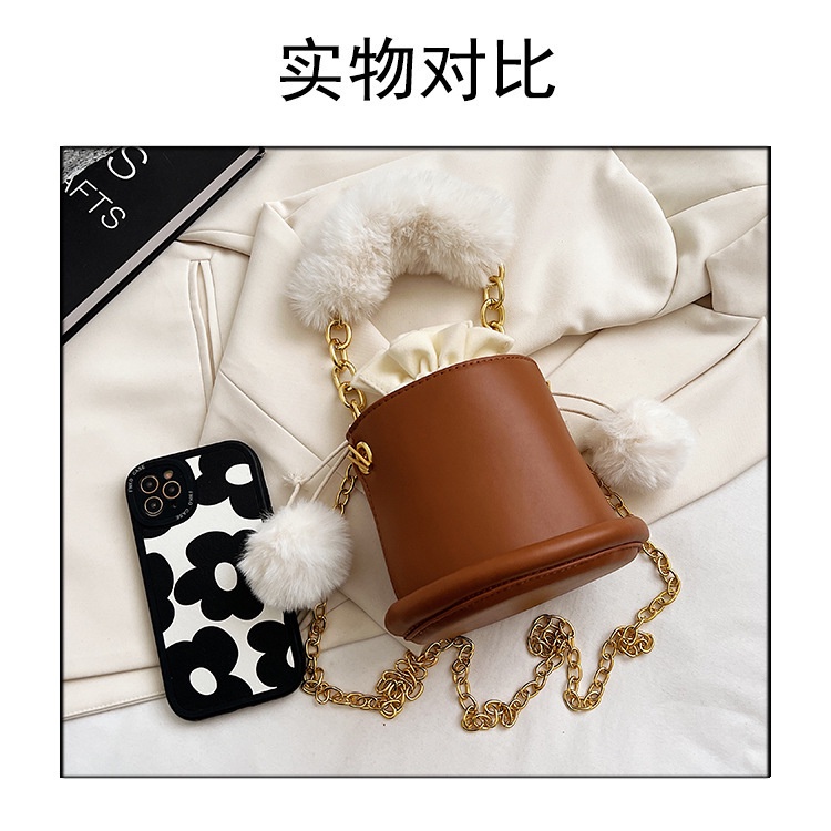 Túi Xách JASMIN NOIR Da PU Hình Trụ Phối Dây Xích Đeo Vai Sành Điệu Cho Nữ