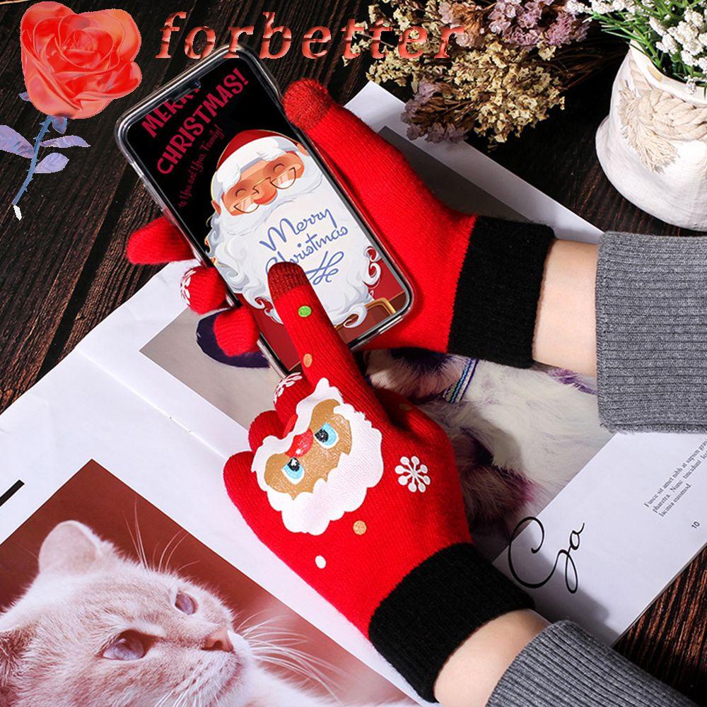 Găng tay vải nhung mềm mại in hình ông già noel phong cách Hàn Quốc thời trang thu đông cho nữ