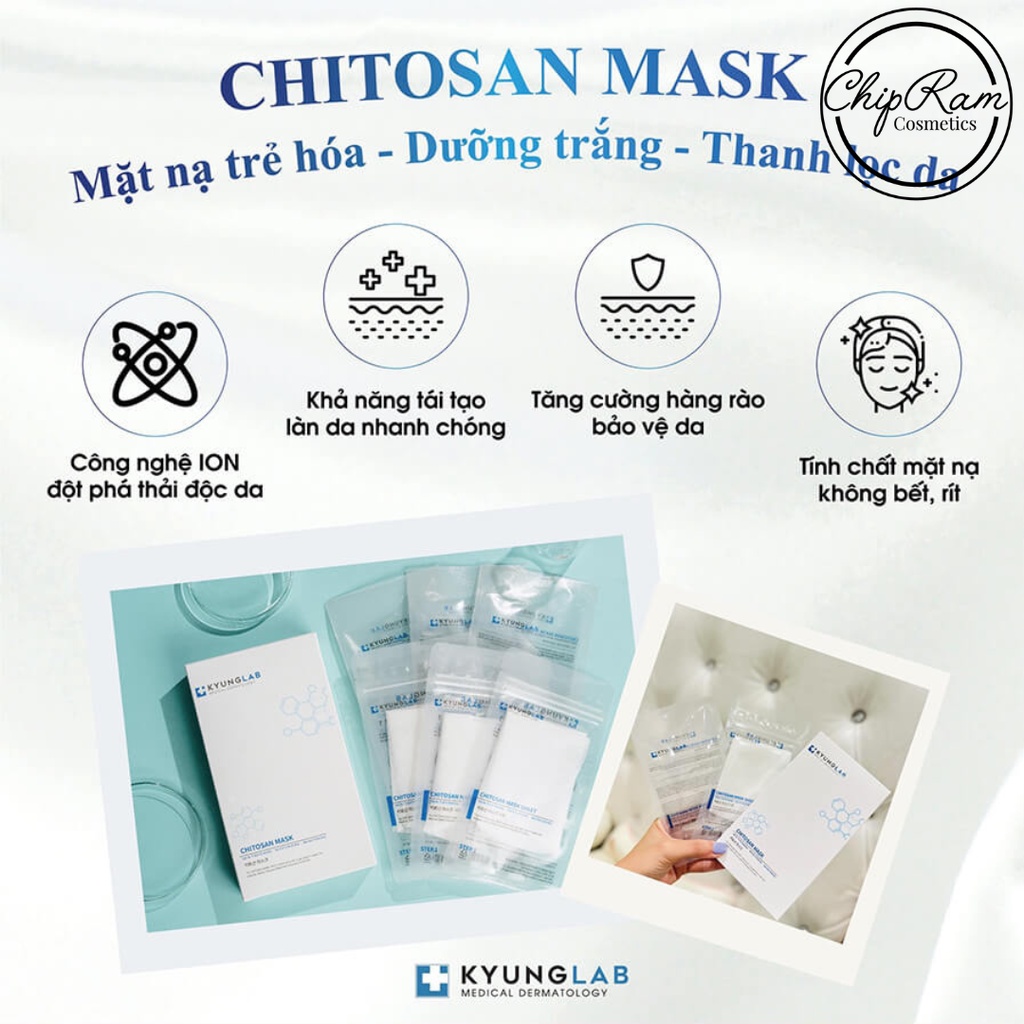 MẶT NẠ CHITOSAN MASK KYUNGLAB TRẺ HÓA DƯỠNG TRẮNG THANH LỌC THẢI ĐỘC DA