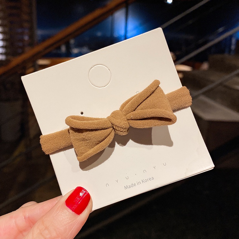 ※ NOON ※ Băng Đô Cài Tóc Màu Trà Sữa Độ Co Giãn Cao Đơn Giản Và Cao Phiên Bản Hàn Quốc Không Làm Tổn Thương Tóc