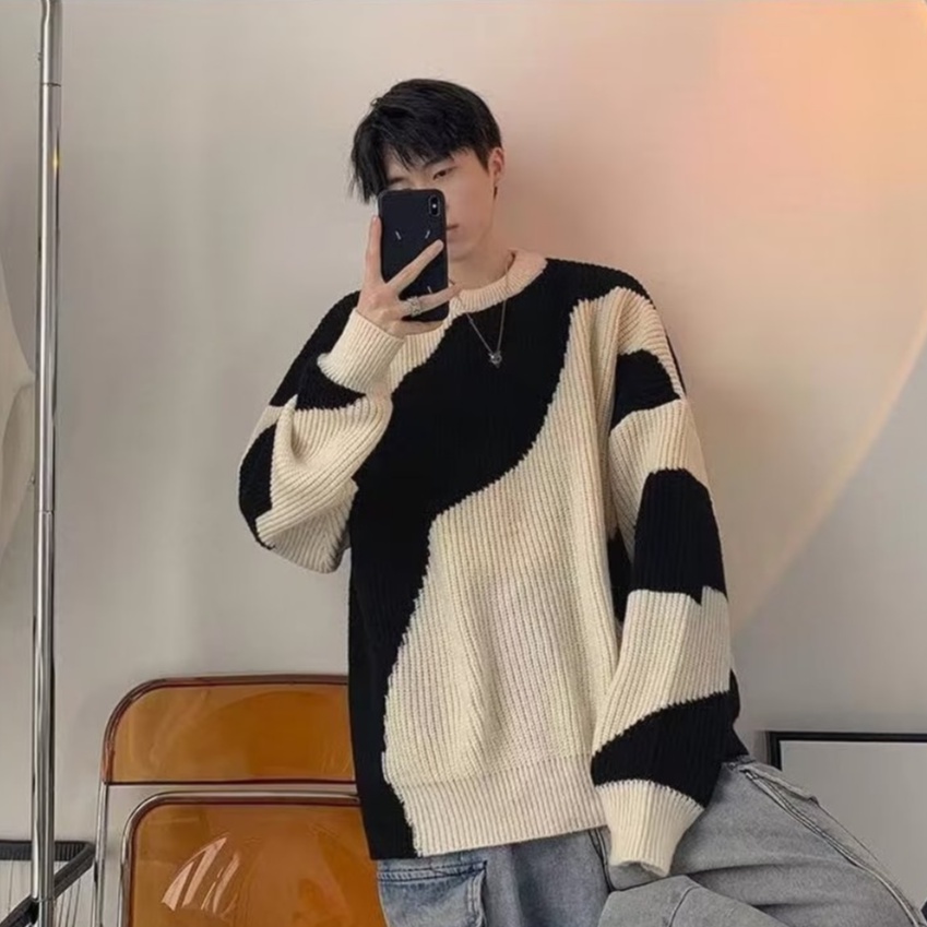Áo Sweater Dệt Kim Tay Dài Kiểu Retro Nhật Bản Thời Trang Thu Đông 2022 Cho Nam