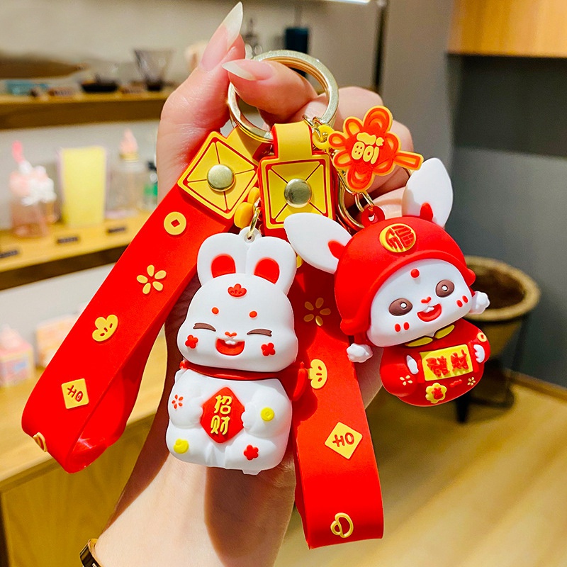 Móc Khóa Hình Thỏ Dễ Thương Làm Quà Tặng Năm Mới 2023