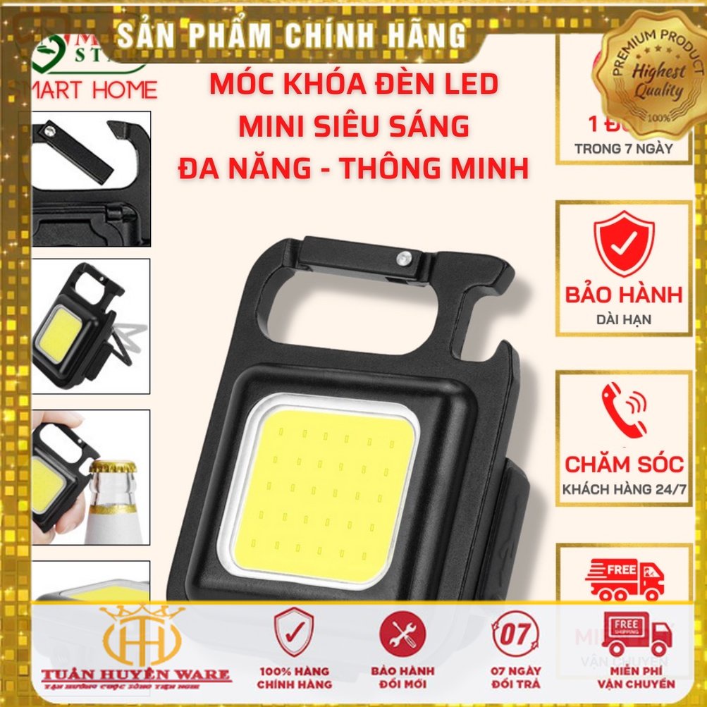 Móc Khóa Đèn LED Mini Siêu Sáng Sạc Tích Điện, Sử Dụng Liên Tục 3 Giờ Loại Cao Cấp Vỏ Nhôm Tiện Dụng, Bền Đẹp