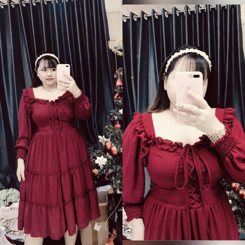 Đầm đan dây tay dài