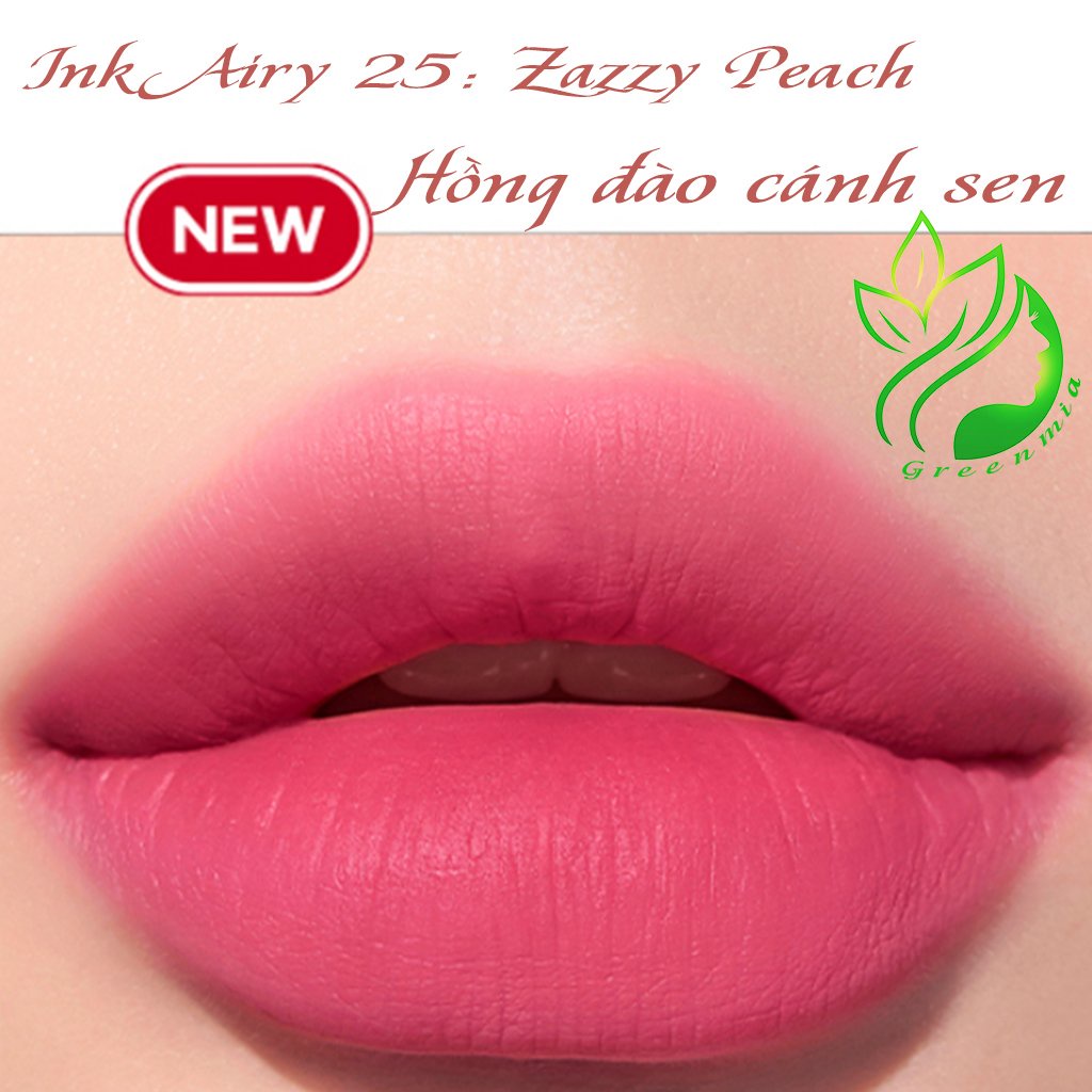 Son Ink Airy 25 Zazzy Peach Hồng Đào Cánh Sen Kem Lì Peripera Ink Airy Velvet Lip Tint 4g