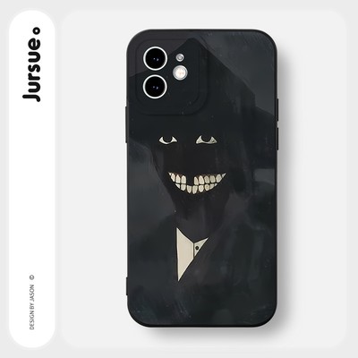 Ốp lưng JURSUE mềm chống bẩn hình độc lạ vintage đen Cho iPhone 16 15 14 13 12 11 Pro Max SE 2020 X XR XS ip 8 7 Plus Y2572