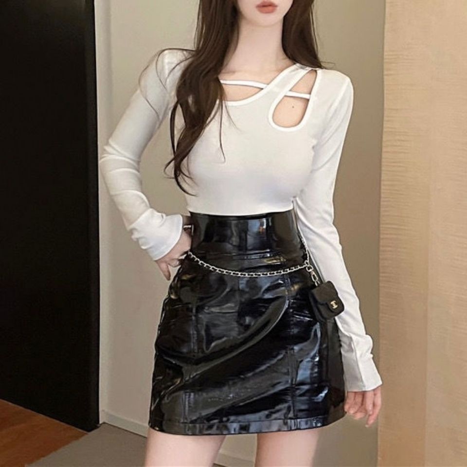 Áo thun COZOKC tay dài dáng ôm kiểu dáng đơn giản hợp thời trang