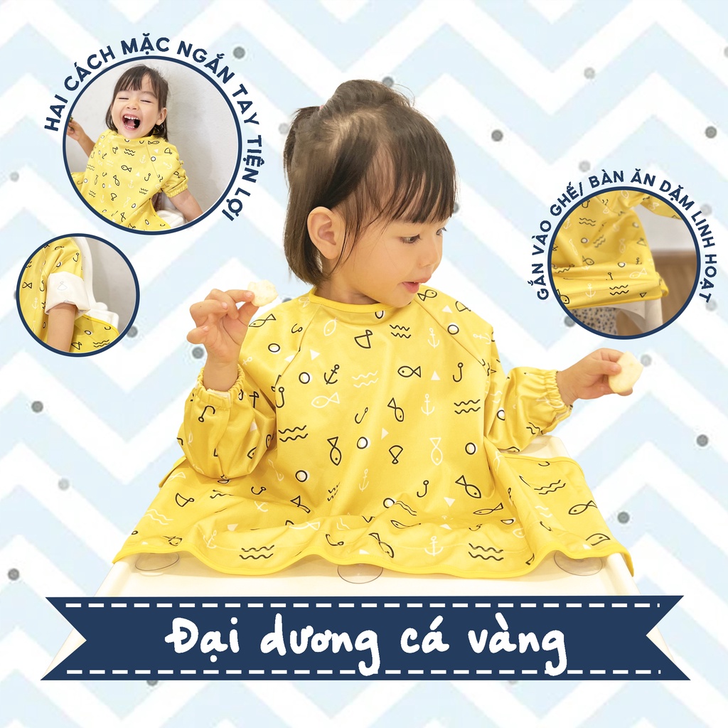 Combo Áo Yếm Ăn Dặm Thần Kỳ BLW Dài Tay Cho Bé Chống Thấm ANBE VIỆT NAM YTK02