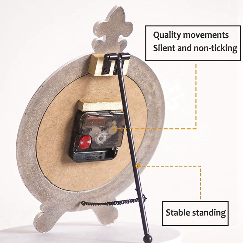Đồng Hồ Để Bàn Bằng Gỗ Màu Trắng Cỡ Nhỏ Phong Cách Vintage Không Ồn Dùng Trang Trí Nhà Cửa / Nông Trại