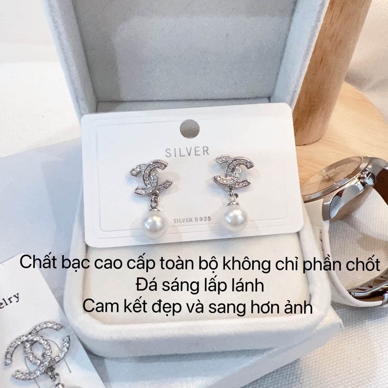 Khuyên tai bạc 925 cao cấp, bạc toàn bộ không chỉ phần chốt, ảnh thật CAM KẾT ĐẸP HƠN ẢNH mã 02