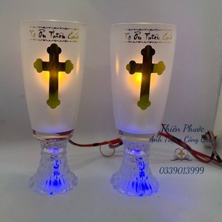 Đèn công giáo - đèn ly điện thuỷ tinh công giáo k1