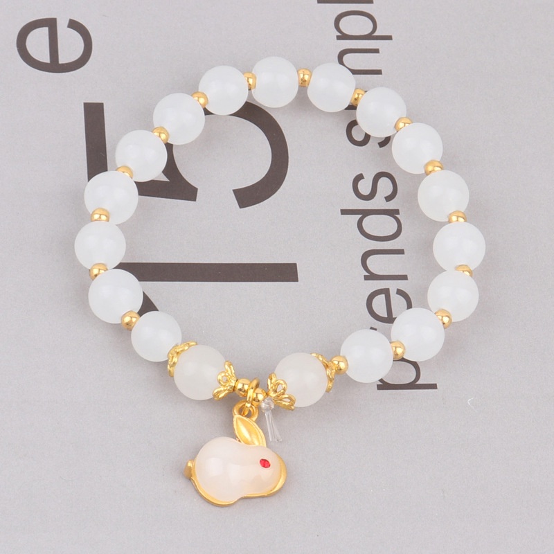 Vòng Tay Co Giãn Đính Đá Ngọc Bích Màu Đỏ / Xanh Lá / Hồng / Trắng Tùy Chỉnh Phong Cách Trung Hoa Cổ Điển