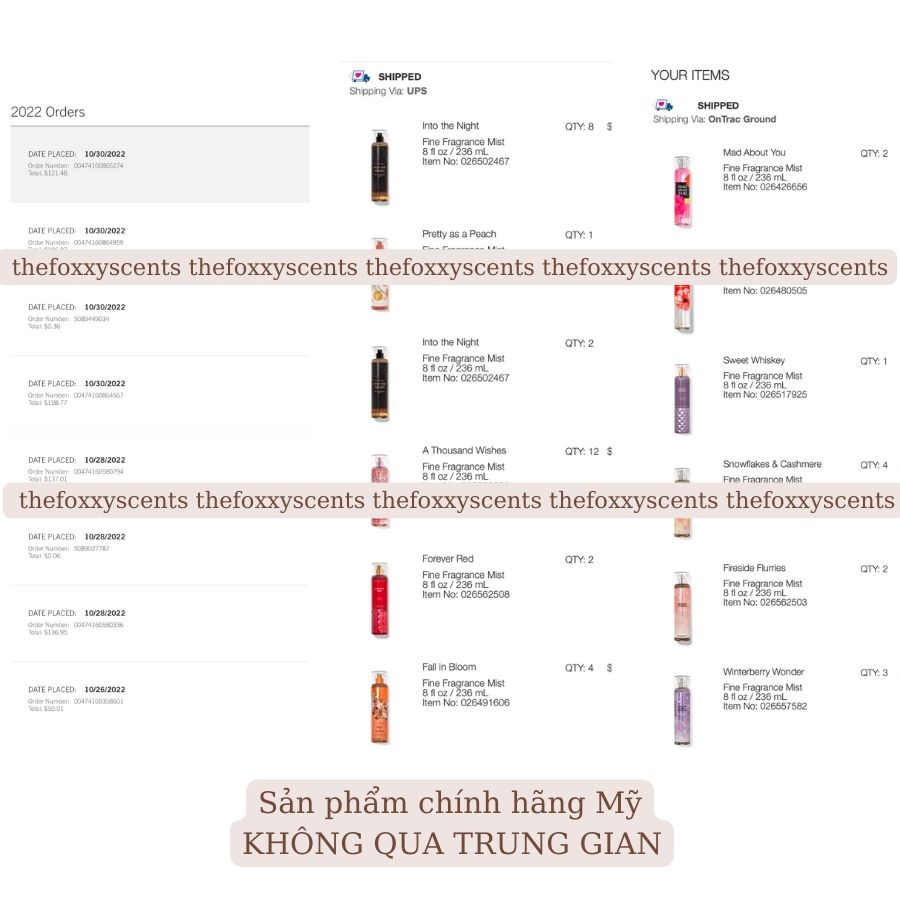 [US ONLY] YOU'RE THE ONE Body Mist (Xịt thơm) Chiết 10ml / 30ml