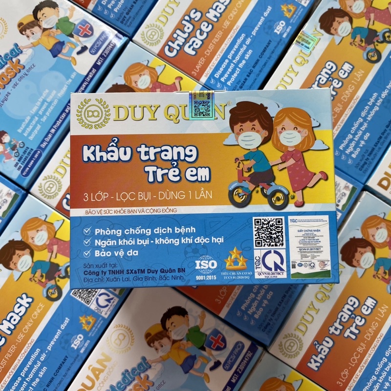 Khẩu trang y tế trẻ em DUY QUÂN ( Hộp 50 cái )