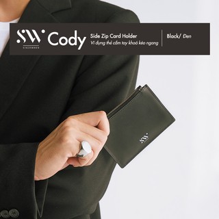 Ví đựng thẻ Sincewhen CODY khoá kéo ngang - Đen