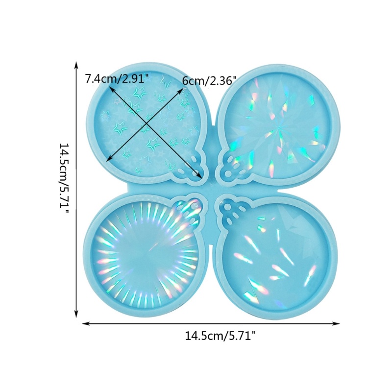 Khuôn Silicone Làm Mặt Dây Chuyền Thủy Tinh Hình Phấn Mắt Trang Trí Giáng Sinh