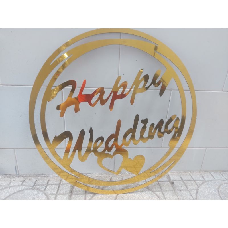 Vòng chữ happy wedding trang trí - xe hoa - đám tiệc cưới