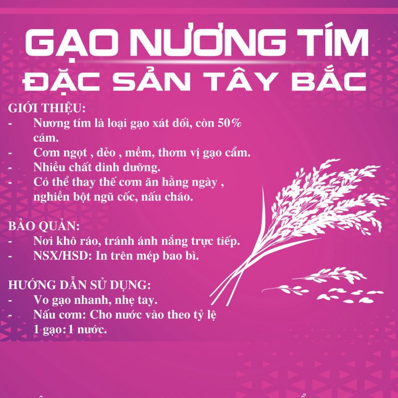 Gạo lứt tẻ nương tím ONFOD thảo dược yên bái ăn kiêng hỗ trợ giảm cân healthy eat clean thực dưỡng 500g 1kg