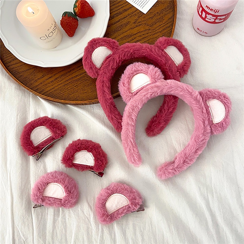 Set Dụng Cụ Tạo Kiểu Tóc Hình Gấu / Dâu Tây Bằng Len Phong Cách dreamdiary