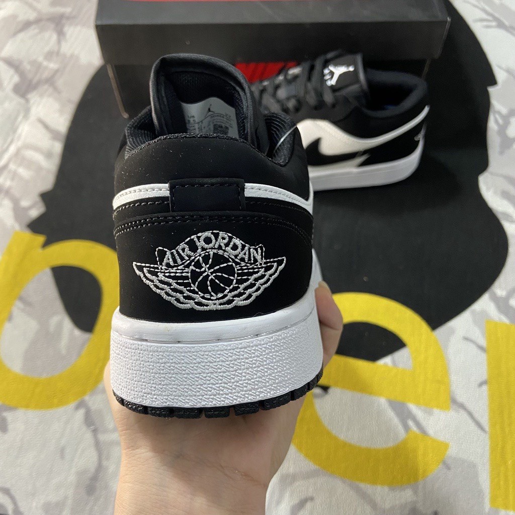 Giày Jordan cổ thấp, JD1 low paris + panda cổ thấp hàng chuẩn S<Cấp, FUL BILL BOX BẢO VỆ