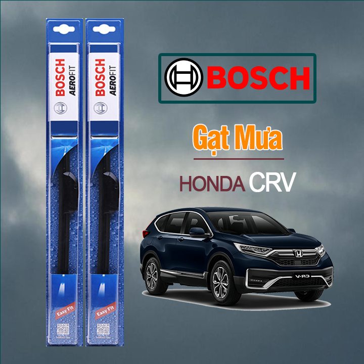 Gạt mưa xe Honda CRV thương hiệu Bosch Aerofit lưỡi silicon cao cấp chính hãng