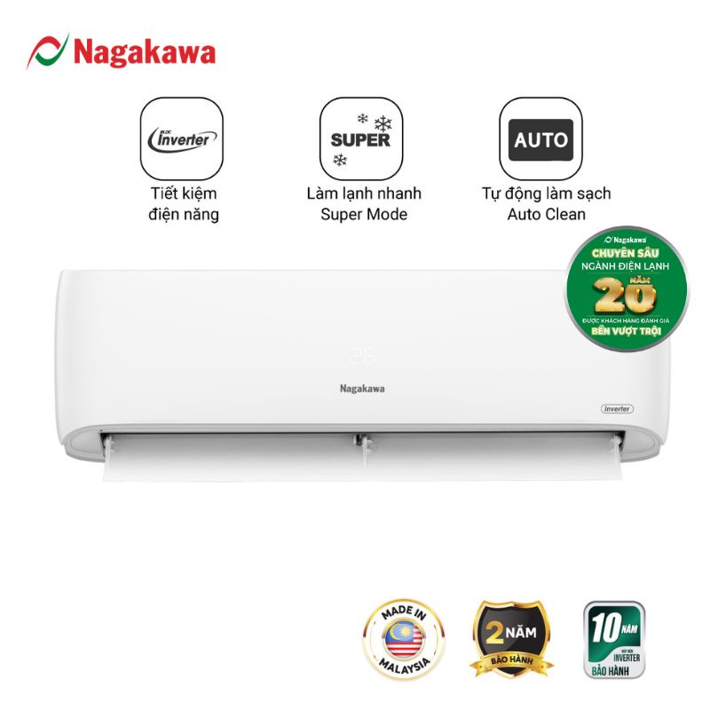 Điều hòa/ Máy lạnh 1 chiều Inverter 9000BTU (1Hp) NIS-C09R2H12 - Bảo hành máy nén 10 năm