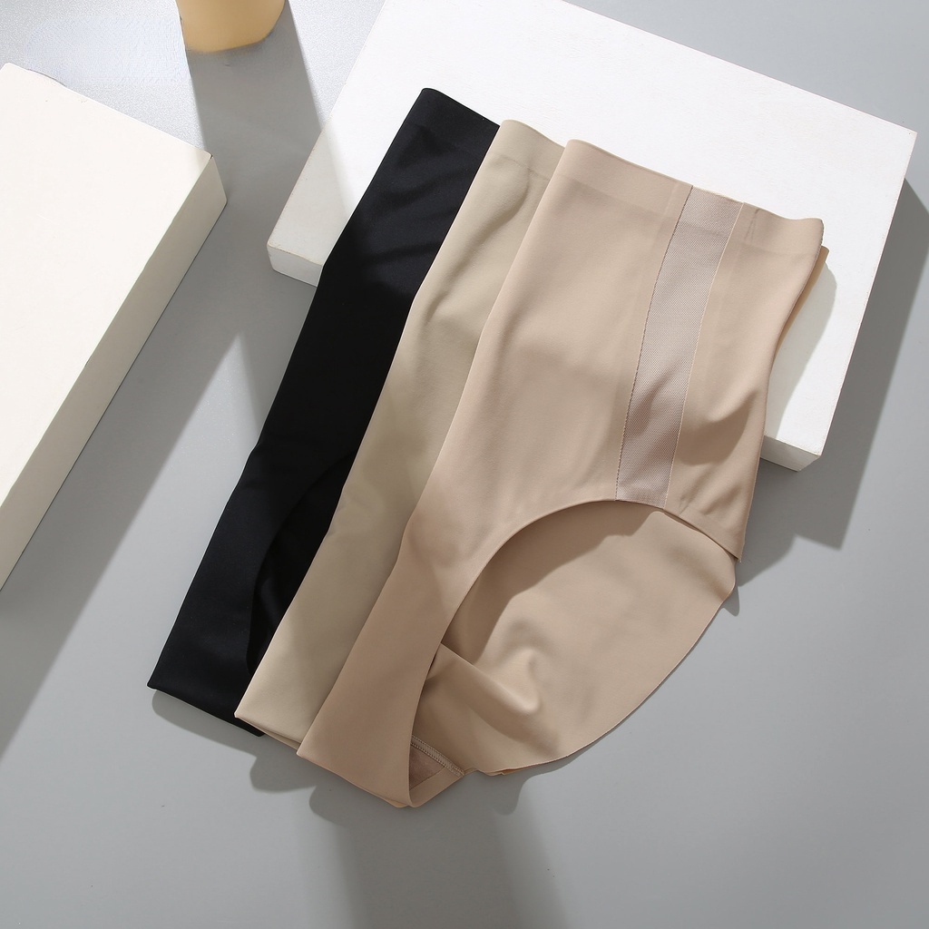 Quần Lót Lụa Không Đường May Lưng Cao Thoáng Khí Cho Nữ