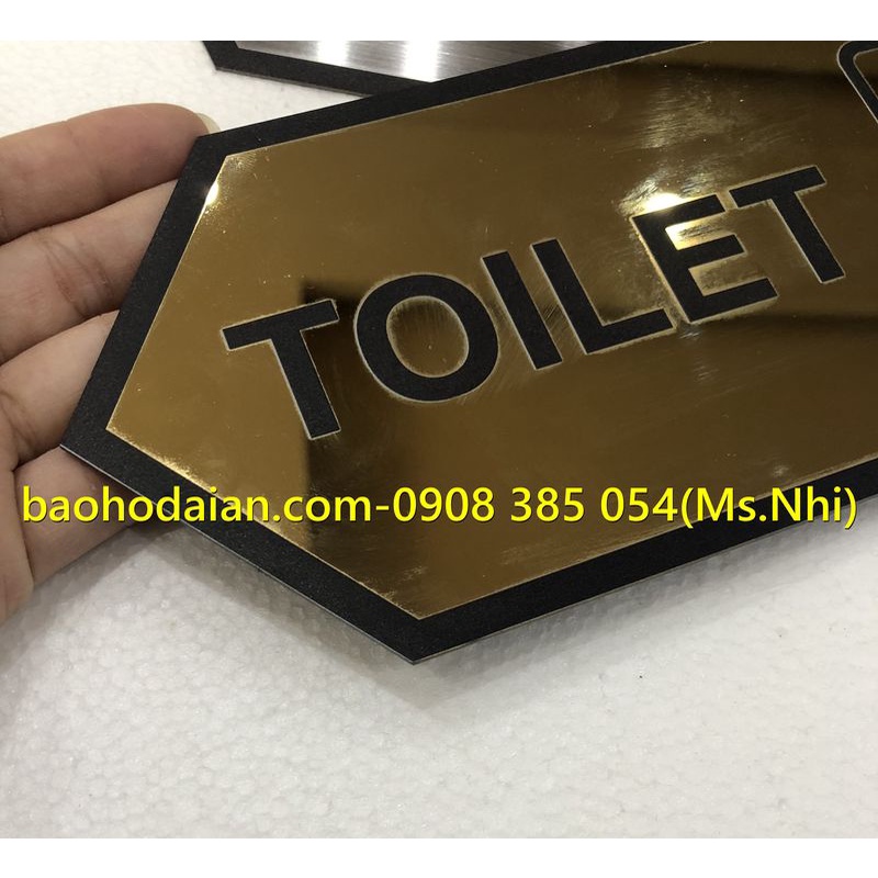 Bảng chỉ dẫn nhà vệ sinh toilet chất liệu inox in uv KT10x25cm