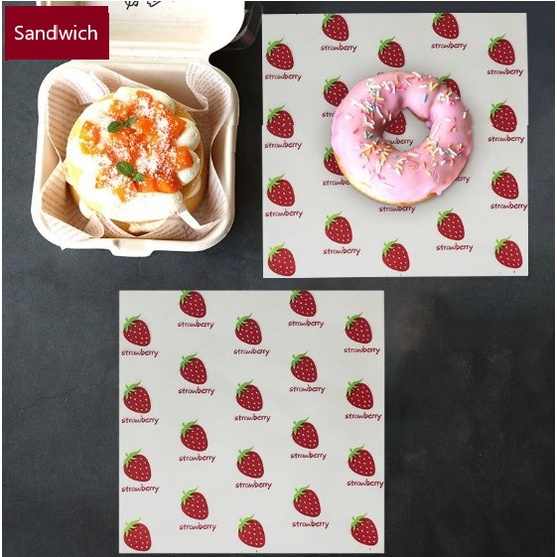 50 tờ Giấy nến gói bánh Hambuger, bánh sandwich, giấy lót hộp bã mía hộp Bento, gà rán