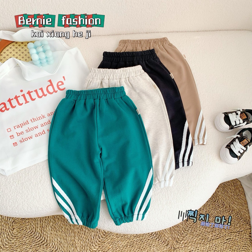 Quần dài thể thao cho bé trai bé gái dáng jogger năng động màu sắc basic 8 đến 25kg BERNIE