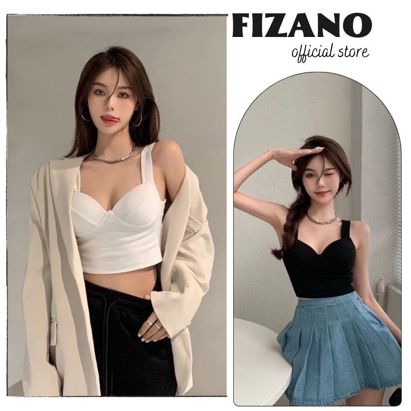 Áo bra nữ set 3 áo croptop có mút ngực nâng đẩy ngực tạo khe mặc trong vest fizano
