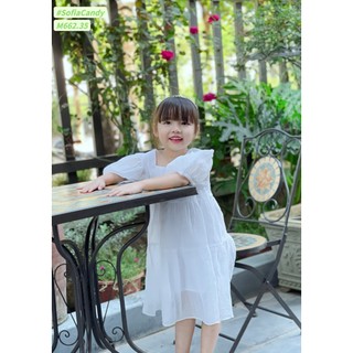 (NEW-NEW)VÁY TRẮNG tay lửng SOFIA CAO CẤP