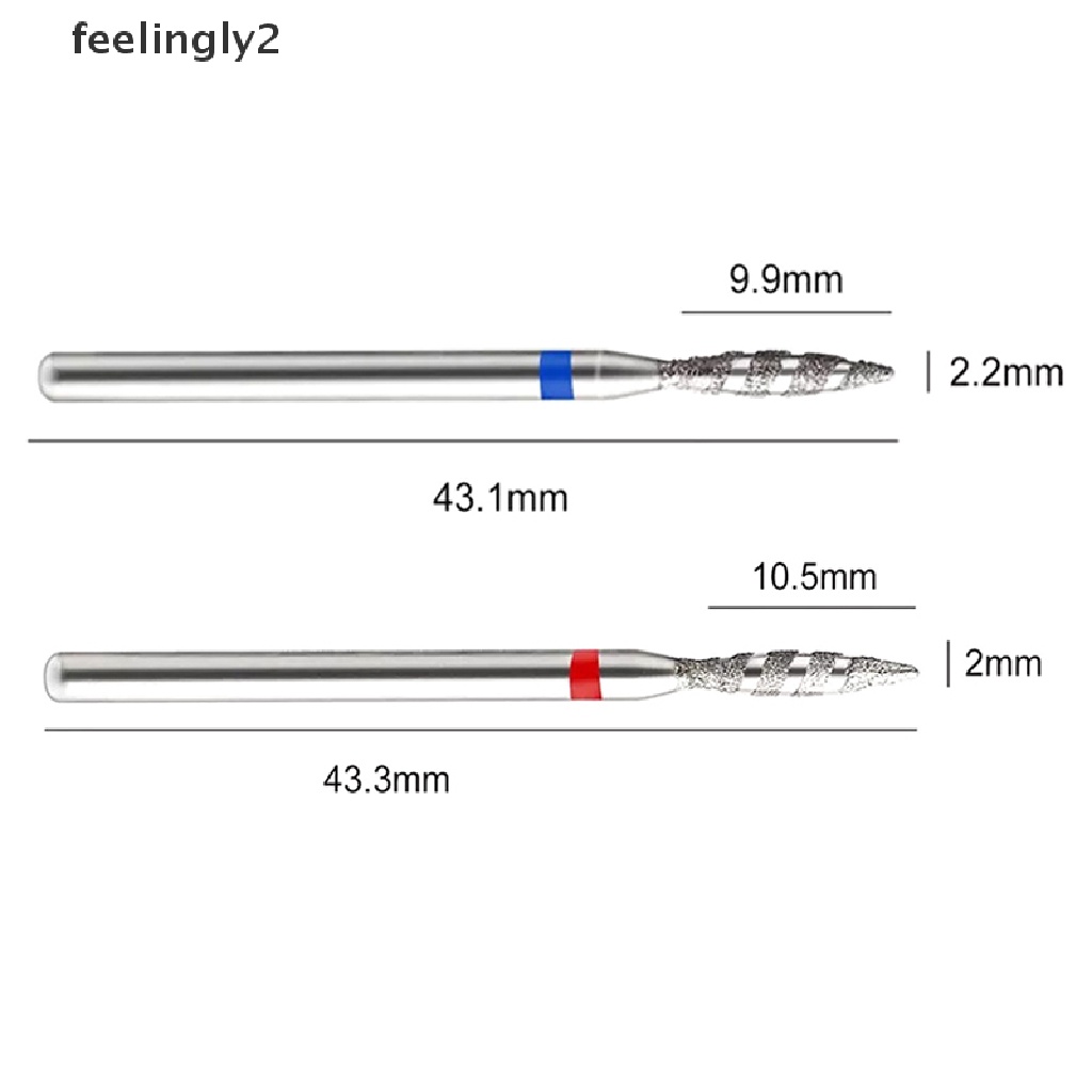 Bộ 2 Mũi Khoan Kim Cương 3 / 32 '' Chuyên Dụng Cho Máy Mài Móng