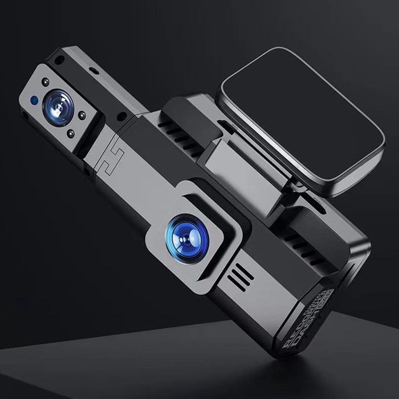 Camera hành trình ô tô có Wifi Rundong A88 ống kính kép | Hỗ trợ Wifi trên điện thoại, Cam giám sát hồng ngoại xoay 360°