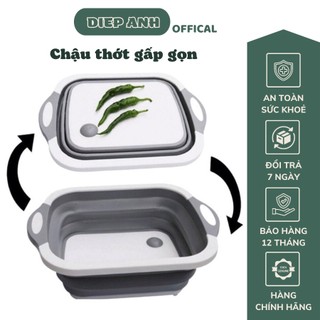 Thớt kiêm chậu gấp gọn 3 trong 1 đa năng thớt kiêm rổ thau rửa rau hoa quả