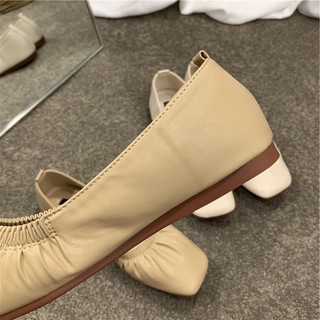 (HÀNG SẴN ) giày bệt happy feeling bo chun da mềm kiểu dáng basic