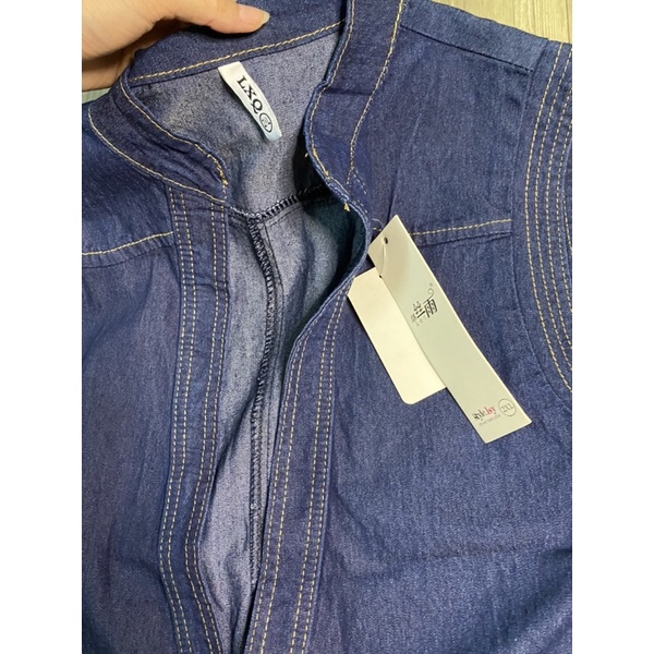 New đầm xanh jean xịn eo 95 vải dày dặn 181