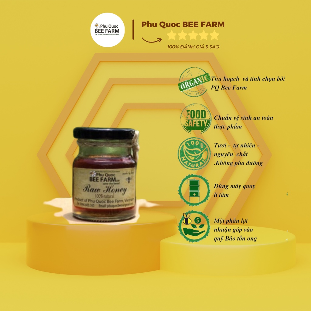 BEEFARM Mật ong nguyên chất Raw Honey Phu Quoc Bee Farm 70ml