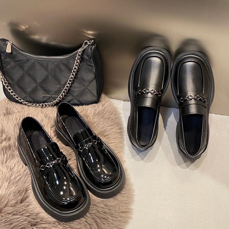 Giày Lười Mũi Tròn Màu Trơn Thoải Mái Hợp Thời Trang