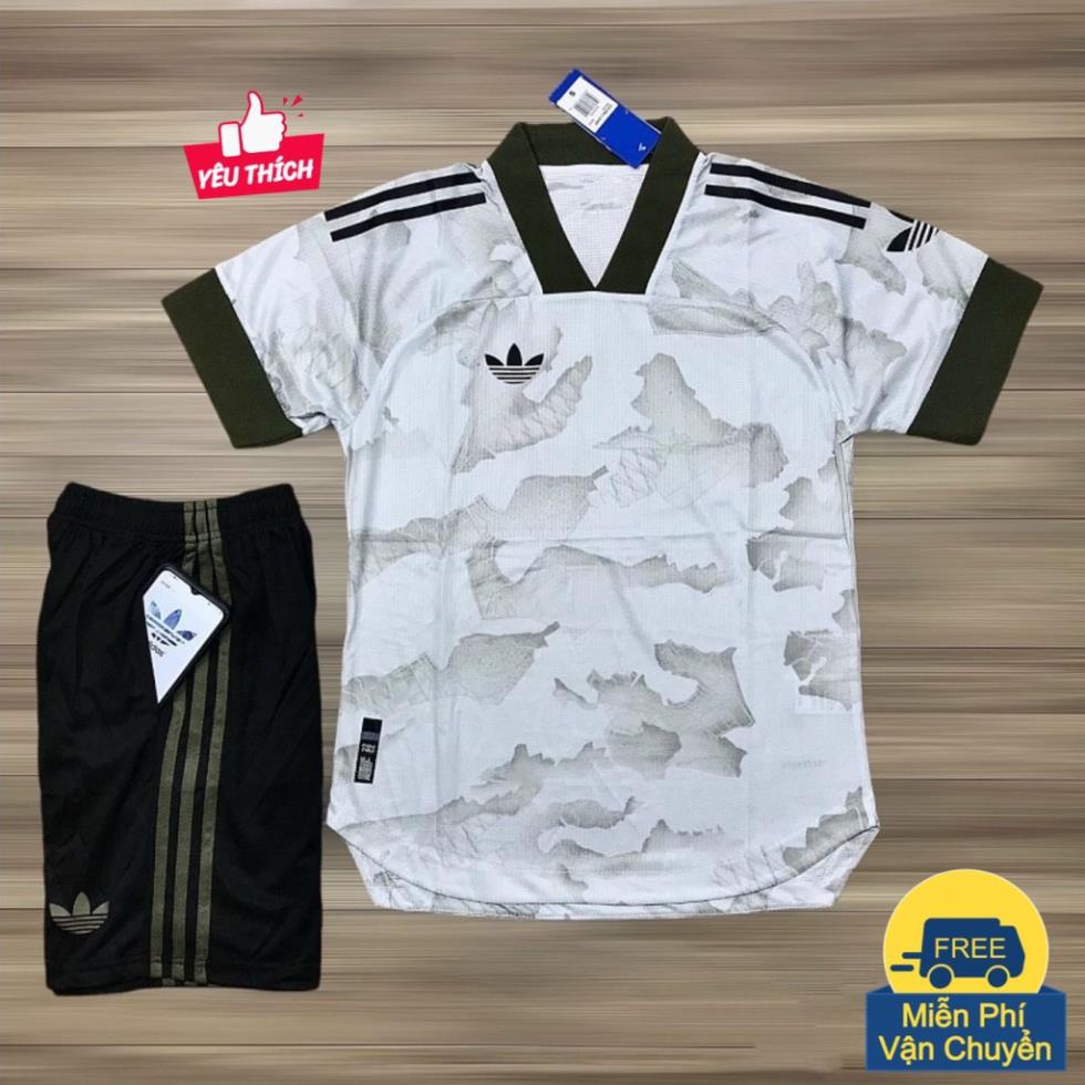 Bộ Đồ Đá Bóng Das Ba Lá Cực Chất Màu Trắng Xám - Quần Áo Thể Thao Nam PP Bởi Be Happy Sport 🥇