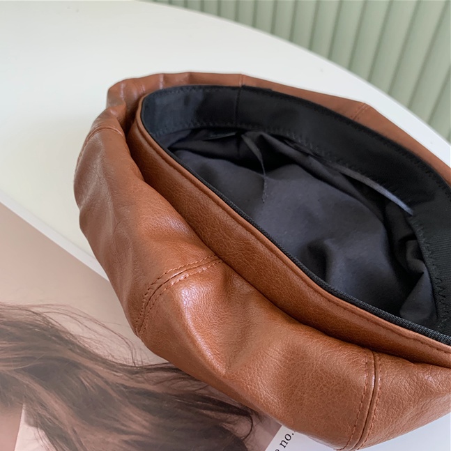 Mũ nồi đội đầu nữ bằng da cao cấp, nón họa sĩ thời trang thanh lịch đi chơi chụp ảnh xinh đẹp