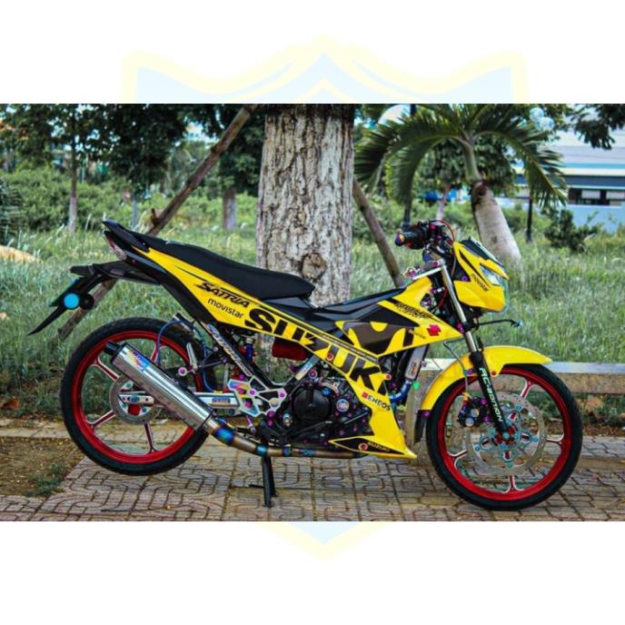 DECAL PVC 5 LỚP CHẤT LƯỢNG CAO Tem rời satria fi movistar vàng